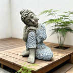 16.34" Serene Sleeping Buddha Statue, Meditating Buddha Sculpture Figurine - Image 7