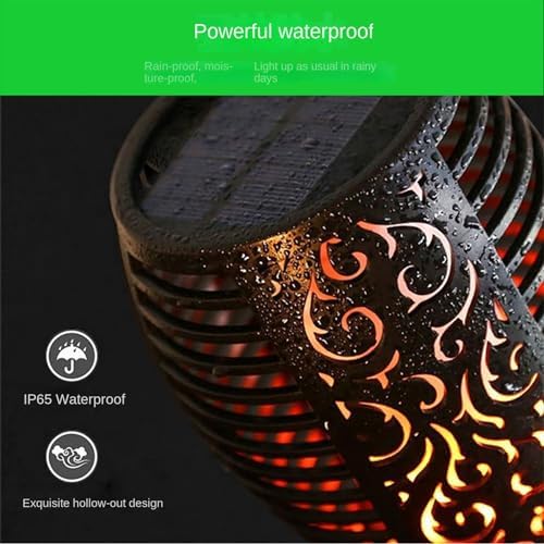 GeRRiT Solar Flickering Dancing Flame Lights Waterproof Solar Torch Lights for Outdoor Garden Patio Pathway Yard Driveway Halloween Decorative (4,33led) - Image 4