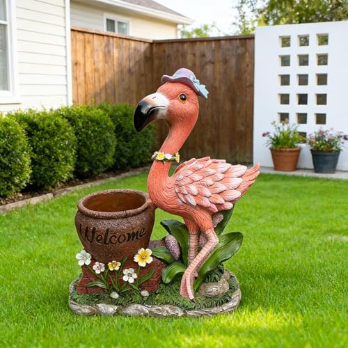 Garden Flamingo Statue Planter Pot - Image 4