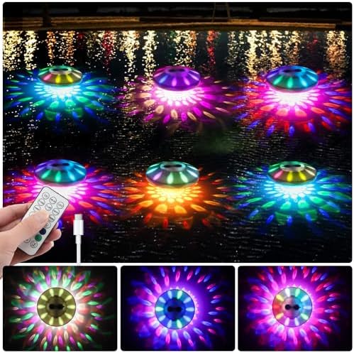 QOLNBY Floating Pool Lights 6 Pack, 6 Dynamic Lighting Effects by QOLNBY