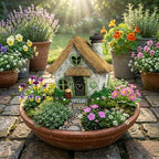 PRETMANNS Solar Fairy House for Outside, Green, 7.56" High - Image 2