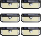 Solar Outdoor Lights, 4000LM 388 LEDs Motion Sensor Outdoor Light, IP65 Waterproof Solar Powered Outside Lights with 270° Wide Angle & 3 Modes, Exterior Flood Security Lights for Patio Garage, 6-Pack by Brightever