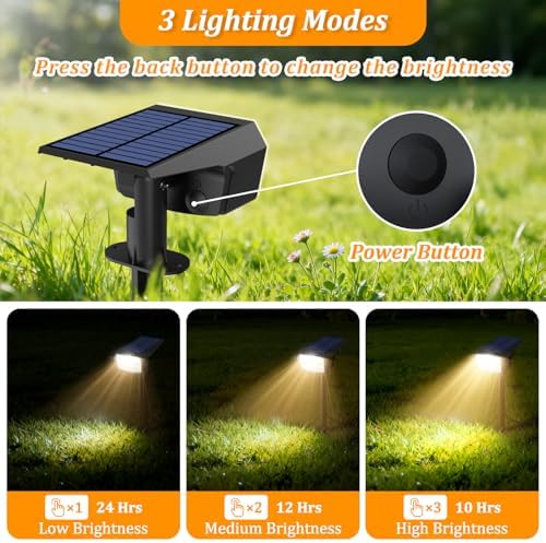 8-Pack Solar Spot Lights Outdoor Waterproof,Landscape Spotlight Warm White - Image 2