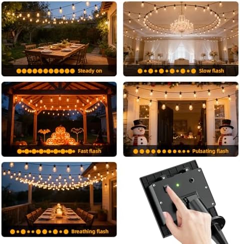 FOOMAN 31FT Solar String Lights Outdoor Waterproof IP65 with USB-Charging - Image 6