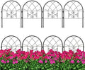 Garvee Decorative Garden Fence Panels 4-Pack, 20"x26" Black Metal Arched Border for Flower Bed Edging, Rustproof No-Dig Animal Barrier for Dogs, Rabbits, Patio & Yard Outdoor Decor by Garvee