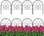 Garvee Decorative Garden Fence Panels 4-Pack, 20"x26" Black Metal Arched Border for Flower Bed Edging, Rustproof No-Dig Animal Barrier for Dogs, Rabbits, Patio & Yard Outdoor Decor by Garvee
