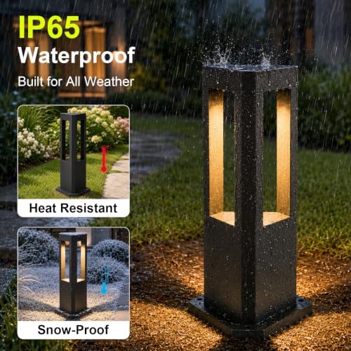 Landscape Pathway Lights Modern Black Path Light Cone LED Bollard Lighting Fixture Outdoor Sideway Lighting With Aluminum Housing Walkway Lamps Waterproof 3000k Lawn Light For Garden Yard House Park - Image 4
