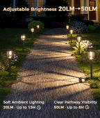XMCOSY+ Solar Pathway Lights, 8 Pack Bright Solar Walkway Lights Outdoor - Image 2