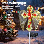 Cardinal Bird&Rose Solar Cross Garden Stake Light ,Christmas Decor Gifts - Image 3