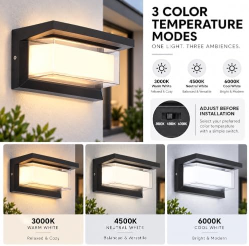 Outdoor Wall Lights, Outdoor Lights for House, 2200LM 3CCT Dimmable IP65 - Image 2