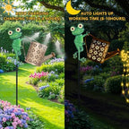Solar Watering Can with Cascading Lights Outdoor Garden Decor, Frog Shaped Hook Gardening Gifts for Mom Women Grandma Birthday, Solar Lights for Garden Decorations Patio Yard Lawn Backyard - Image 3