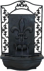 Sunnydaze French Lily 33-Inch Electric Outdoor Wall Water Fountain - Lead by SunnydazeDecor