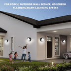 2-Pack Black Circular Aluminum Outdoor Wall Sconces - Image 5
