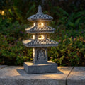 Solar Pagoda Garden Statue with LED Solar Light, 10 Inch Zen Garden Lantern by Unknown