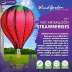 Hot Air Balloon Hanging Garden Spinner 22" - Vibrant Strawberry Design, Weather-Resistant Outdoor Decor, Durable & Lightweight for Patios, Yards, and Gardens - Eye-Catching Wind Spinner - Image 2