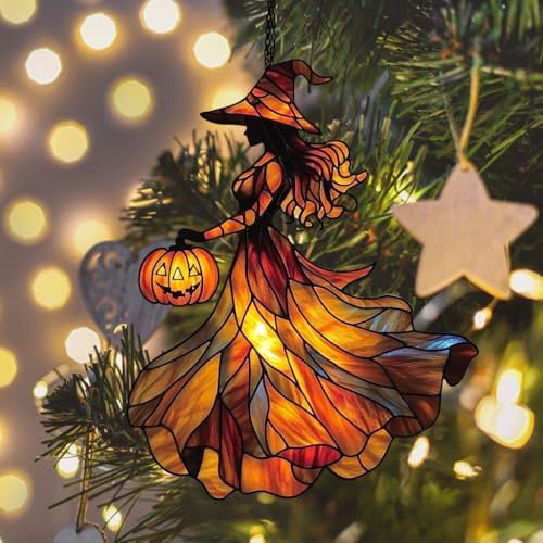 Jack-o'-Lantern Witch Acrylic Suncatcher - Image 6