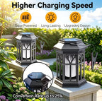 2 Pack Solar Lantern Outdoor Lights, Upgraded Flame Solar Lanterns Lights Outdoor Waterproof, Auto On/Off Hanging Lantern, Solar Powered Lanterns for Yard Patio Path Garden Decor - Image 4