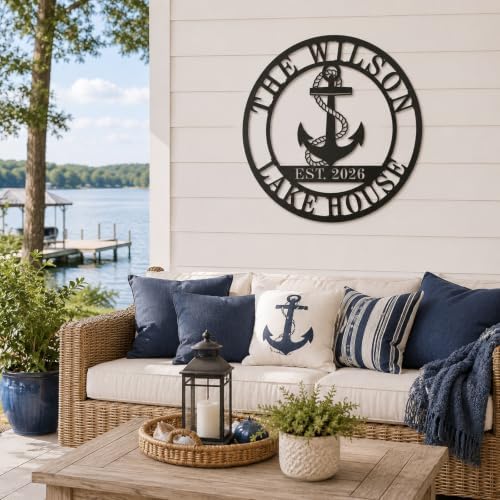Personalized Lake House Decor, Custom Nautical Wall Decor, Nautical Decor for Home, Outdoor Metal Lake House Signs - Image 4
