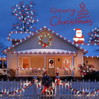 QITONG 4 Pack Solar Fairy Lights, Each 33ft 100 LED Red and White Christmas String Light Outdoor Waterproof, 8 Modes Silver Wire Twinkle Mini Lights - Image 2