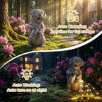 Lavezee Solar Garden Decor Dog Statues Outdoor, Dog Garden Statue 9.8‘’ for Yard Decorations Outdoor, Ideal Gifts for Mom Dad Dog Lovers Birthday Housewarming Present - Image 4