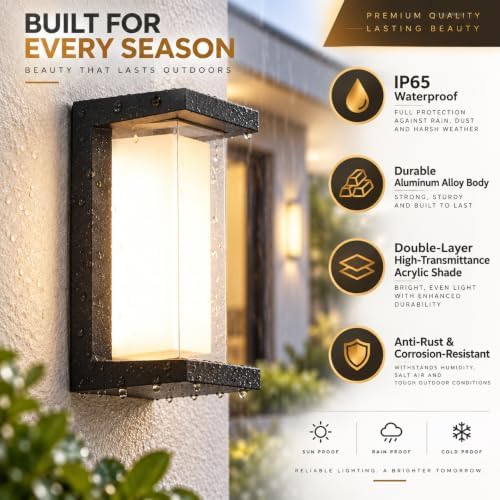 Outdoor Wall Lights, Outdoor Lights for House, 2200LM 3CCT Dimmable IP65 - Image 4