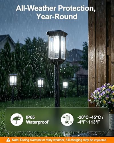 Tenmiro Solar Pathway Lights Outdoor 12 Pack, Bright Solar Garden Lights - Image 3