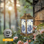 Solar Lantern Outdoor Waterproof Blue Deep Sea Toile Lighthouse Sailing Ships Octopus Whale Seagulls Garden Decor LED Solar Lights Hanging/Tabletop Lamp Gifts for Women Mom for Outside Yard Patio - Image 5