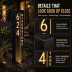 Custom Solar Address Sign, Personalized Lighted House Number Pillar - Image 3
