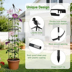 2 Pack Trellis for Climbing Planting Outdoor, 6ft Plant Trellis-Rustproof Metal Pipe with Heavy Duty Plastic Coated, Potted Plant Support for Clematis Vine Jasmine Support - Image 3