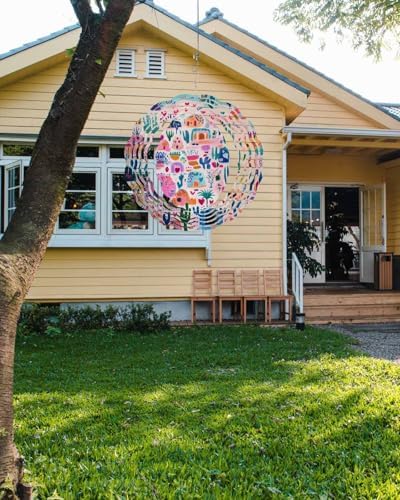Colorful Spring Floral Wind Spinners Outdoor Summer Botanical Cactus 3D Stainless Steel Wind Spinner for Yard Kinetic Sculpture Hanging Spinning Ornament for Garden Patio Porch 12 Inch - Image 2