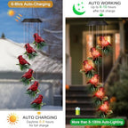 Cardinal Solar Wind Chimes for Outside,Red Bird Danglers Christmas Lights - Image 3