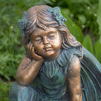 Zaer Ltd. Large Magnesium Fairy Statues for Outdoor Use (Fairy Sitting on Flower Bowl Gardenia) - Image 6