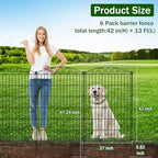 Metal Garden Decorative Fence with Gate 6 Panel 42" H x 13'L for Pets - Image 2