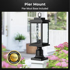 VIANIS Large Dusk to Dawn Outdoor Post Lights, Black Hardwired Waterproof - Image 6