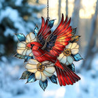 Flying Red Cardinal Acrylic Suncatcher by AVAGAN