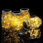 Outdoor Hanging Lanterns Solar Powered Mason Jar Lights with 30 LEDs Led String Lights for Wedding Garden Patio (Jars & Hangers Included) (20-Pack) - Image 5