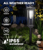 NEWMESSI Solar Walkway Lighting with Pattern, 8 Pack, Cool White, IP65 - Image 3