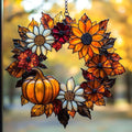 Autumn Pumpkin Wreath Acrylic Suncatcher by AVAGAN