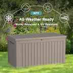 230 Gallon Waterproof Outdoor Storage Box, UV Resistant Resin Deck Box with Hydraulic Rod for Reinforced Stability, Perfect for Patio, Garden, and Pool, Grey - Image 4
