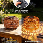 2 Pack Solar Hanging Lanterns Outdoor Waterproof, Solar Rattan Chandelier Outdoor with 7.75in Boho Lantern, Hanging Pendant Lights for Outside Tree, Patio Decor for Garden Gazebo Porch Backyard Gifts - Image 2