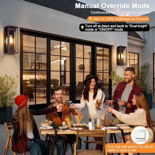 15" Motion Sensor Outdoor Wall Lights, Outdoor Sconces, 2 Pack - Image 4