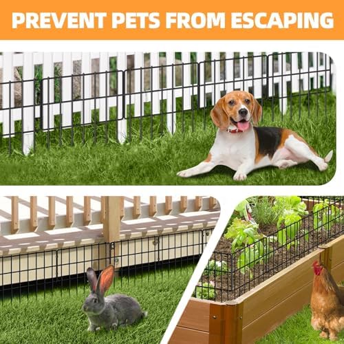 KYATE Garden Fence Animal Barrier, 30 Panels No Dig Fence 42.5ft(L) x13in(H), Rustproof Metal Defense Border, Dogs Rabbits Blocker Fence for Outdoor Yard & Patio - Image 7