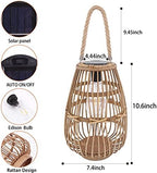 Rattan Solar Lantern, Large Outdoor Waterproof Hanging/Tabletop - Image 3