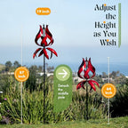 Red Tulip Wind Spinners Outdoor - 87" H Large Yard Spinners - Image 5