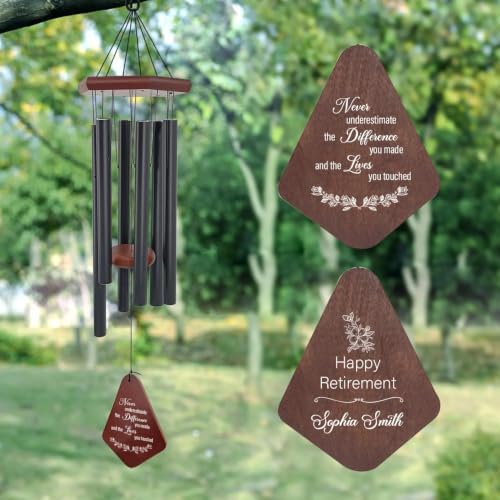 Retirement Wind Chimes Personalized, Retirement Gifts for Woman/Man, Teachers/Worker, Customized Wind Chimes, Decorative Wind Chimes Outdoor - Image 3