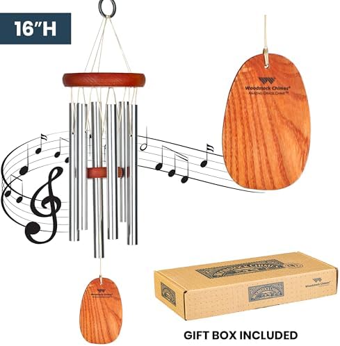 Woodstock Chimes Amazing Grace Wind Chime for Outside 16" Small Silver, Outdoor Decor for Patio, Porch, Garden, Memorial Gift for Loved Ones AGSS - Image 3
