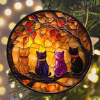 Cats and Autumn Mosaic Style Acrylic Suncatcher - Image 6
