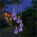 2025 New Colorful Led Solar-Powered Light Bulb Wind Chimes, Mobile Hanging Wind Chime, Outdoor Waterproof Decorative Solar Powered Lights, for Porch Deck Garden Patio Balcony Decor (2 PCS) - Image 3