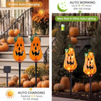 Outdoor Halloween Decorations,4 Pack Solar LED Jack’O Lantern Garden Stakes - Image 4