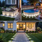 vighep 24 Pack Solar Ground Lights, 2.8 inch Flat Solar Light Outdoor Waterproof, Anti Rust, Low Profile Led Solar Powered Disc Lights Landscape Lighting for Yard,Walkway,Lawn,Path - Cool White - Image 7